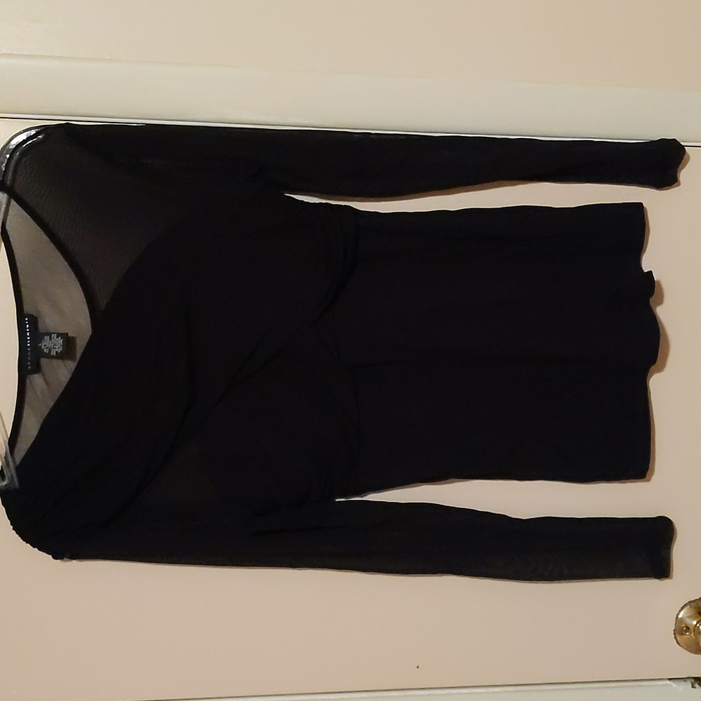 Black See-thru blouse, L